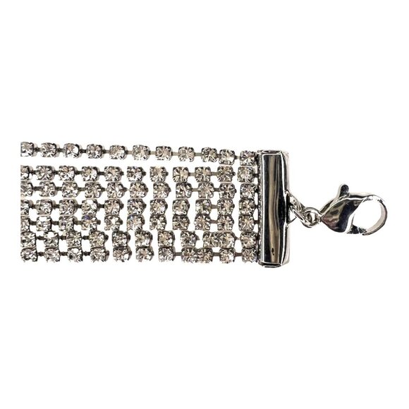 🚨CLEARANCE!!! Sparkly Shiny Seven Strand Cubic Zirconia and Silver Bracelet - Picture 1 of 3